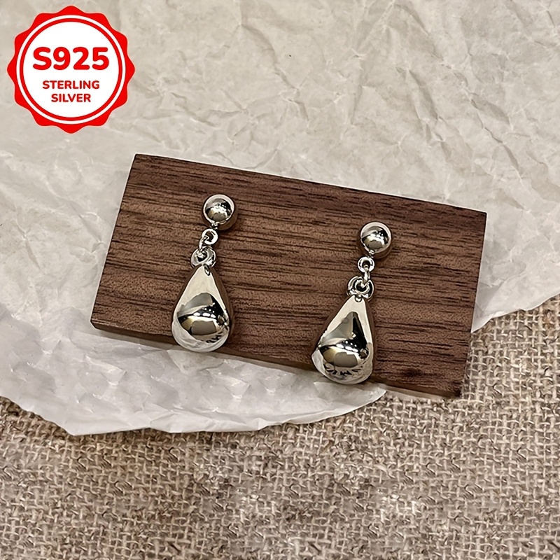 925 Silver Tear-Drop Dangle Earrings, Lightweight & Stylish