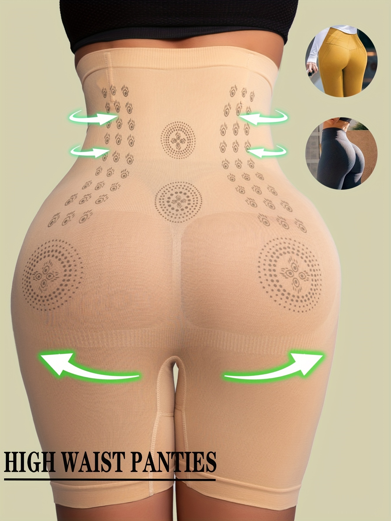 1pc High Waist Tummy Control Panties - Elegant Seamless Waist Trainer with Butt Lifter, Sheath Briefs for Women, Flat Belly & Hip Support, Black with Golden Accents, Tummy Control Shapewear, Sleek Design, Comfortable Fit