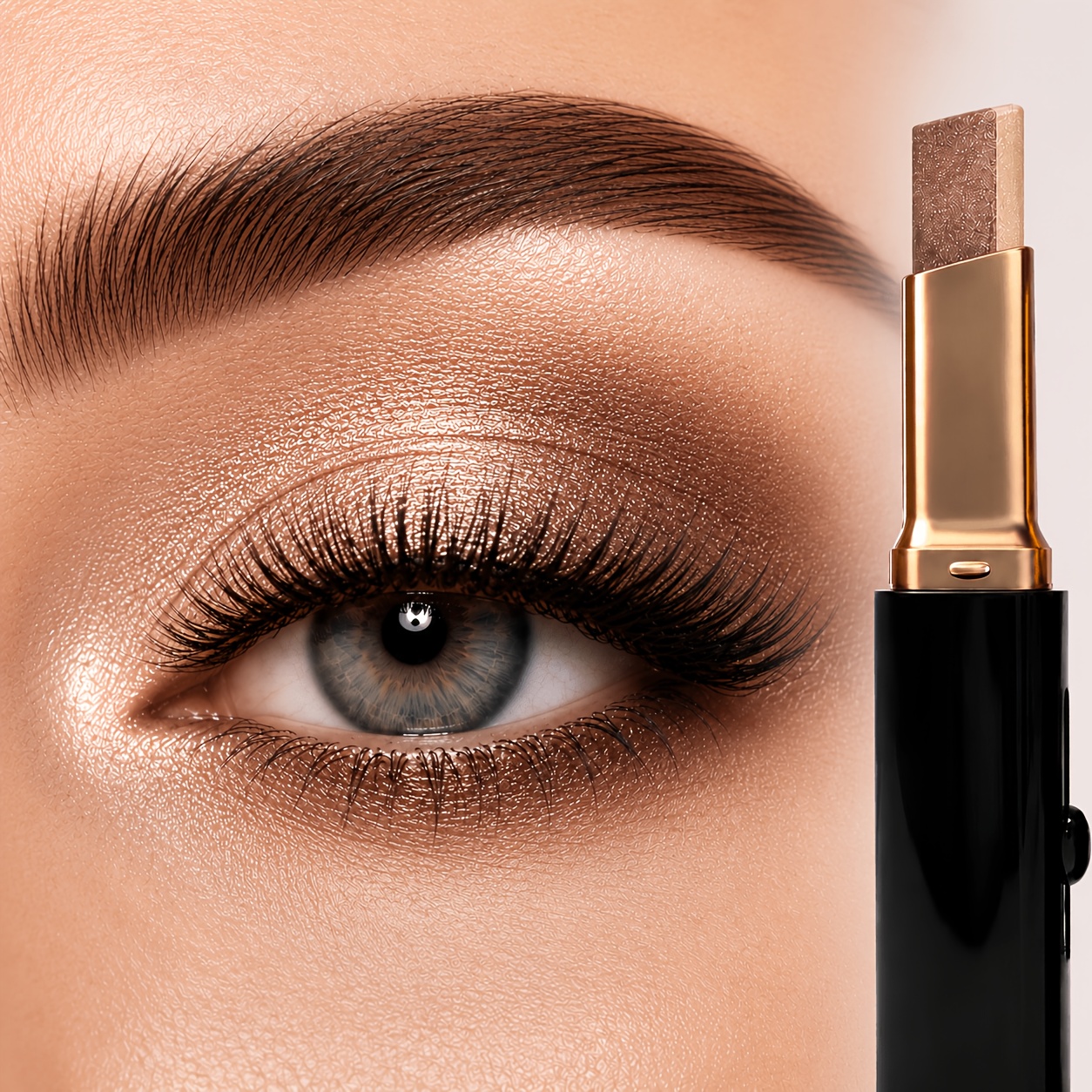 2-color Eyeshadow Stick Waterproof Sweatproof Long- High-pigmented Metallic Portable Eye Shadow Makeup For Beginners Professionals Daily Party Use
