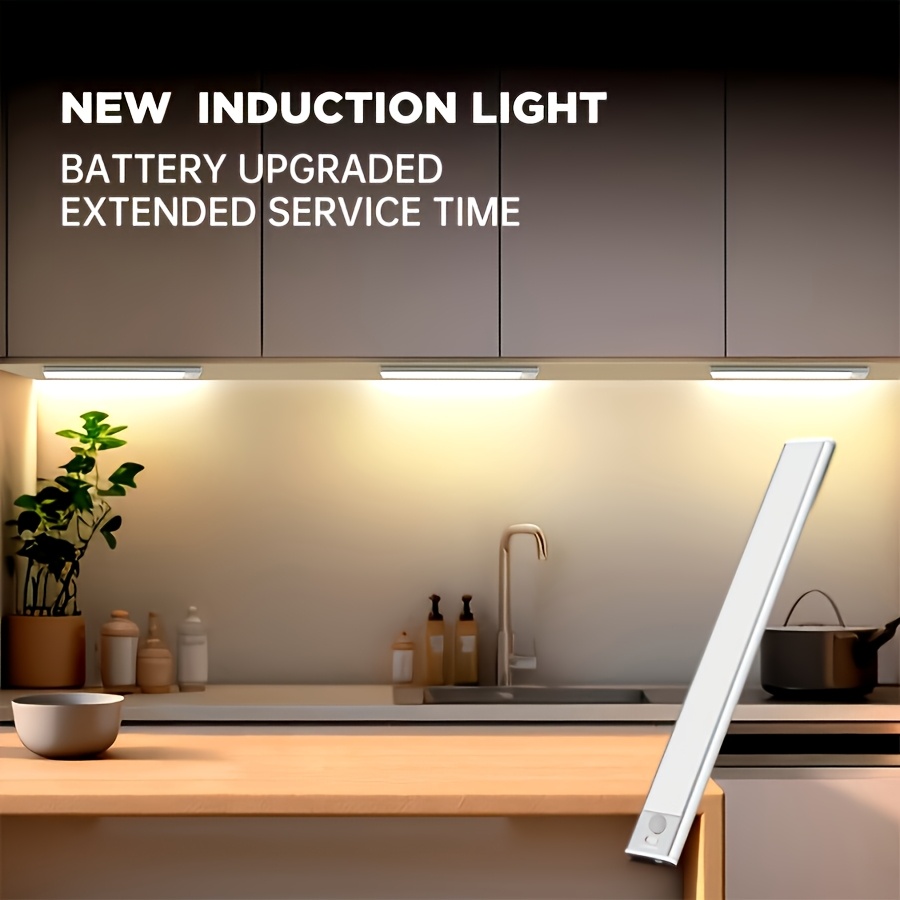 photo de l'article 1 pièce lumière de placard à détecteur de mouvement, veilleuse magnétique   fil rechargeable par usb avec capteur pir, /arrêt, base en coin pour /placard - compatible pour cuisine,  , escaliers, couloir (usb  ) - unité en métal