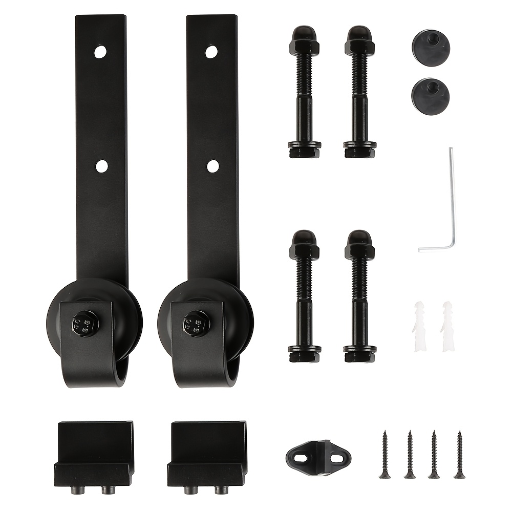Sliding Door Hardware Hook, Suitable For Tracks Over 244cm, Barn Door Roller Accessories, Sliding System Metal Parts, Black