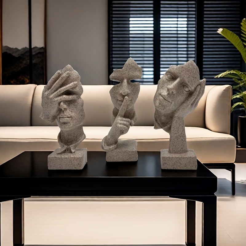 3pcs spring new abstract art wine cabinet decoration     living room tv cabinet office   sculpture valentines day gift decoration details 4
