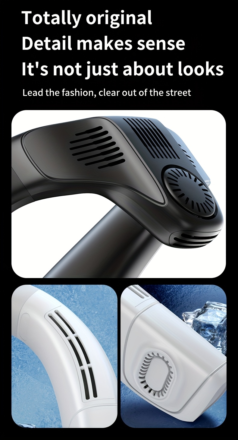Neck Air Conditioner Portable, Up-down Airflow Portable Neck Fan, 360° Full-body Cooling Neck Fan, 5200mAh Rechargeable Neck Fan Air Conditioner with Large Cooling Plate, Neck Cooler, Cooling Plate, Neck Fan, Portable Fan, Large Airflow, Unisex Gift.