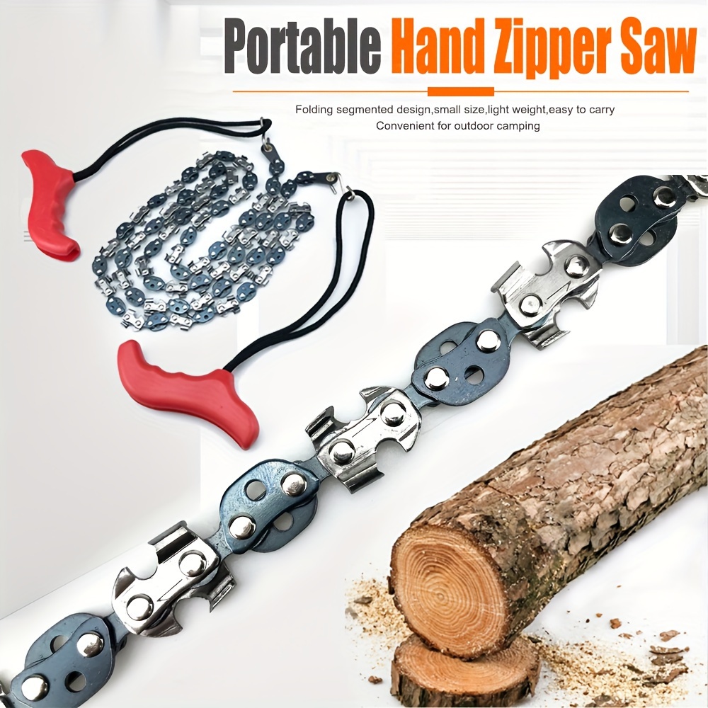 24 Inch Portable Outdoor Hand Rope Chain Saw Tree Cutting Garden Trimmer  Tool