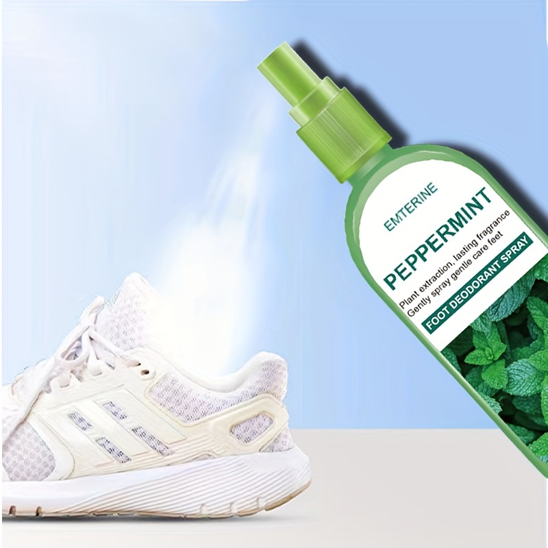 

80ml Peppermint Foot Deodorant Spray, Shoe And Sock Odor Eliminator, Safe And Mild, Deep Deodorization, Non-wash, Portable For Sneakers, Leather Shoes, All Footwear, Unisex Use