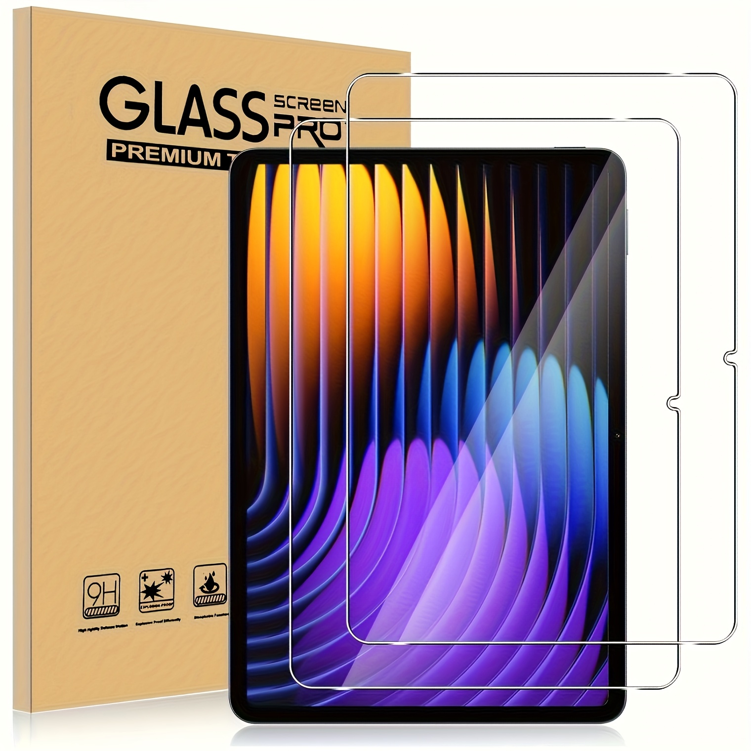 TEMU Suitable For Xiaomi Tablet 7/pad 7 Pro 11.2-inch 2024 2pcs Reinforced Glass Screen Protector Hardness 9h, Transparent Film, Anti-fingerprint, ,