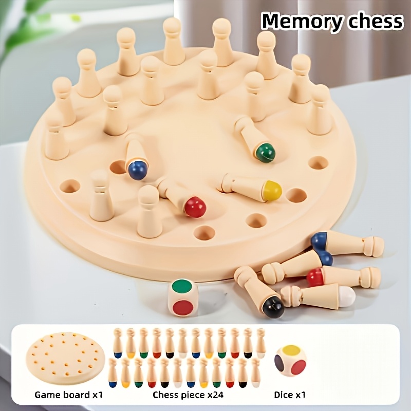 TEMU Enhance Memory Skills Chess Memory Game - A Fun Board Game That Enhances Memory Skills, Featuring Random Colors, Holidays And Gifts. Includes 6