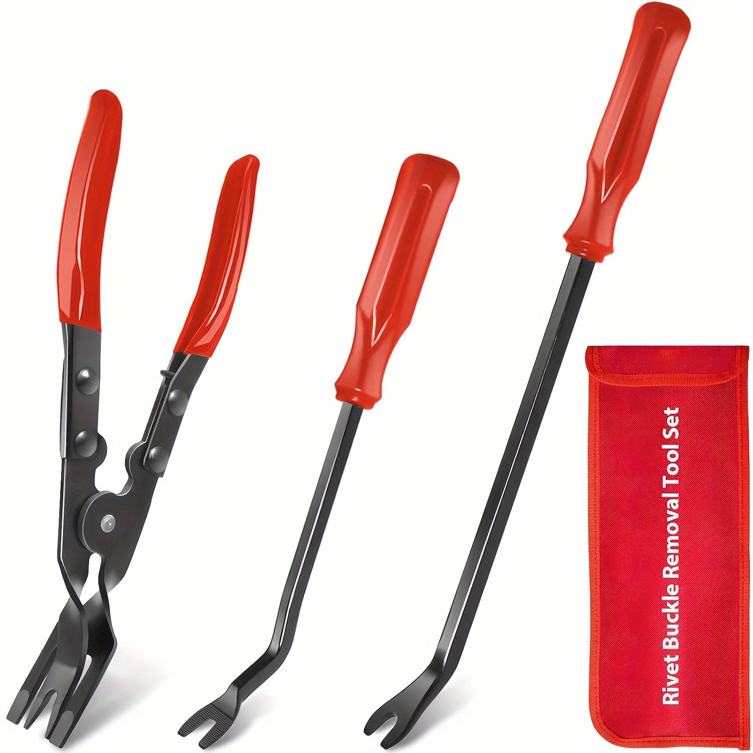 40-Piece Car Trim Removal Tool Kit - Pry Bar, Panel Clip Tools - For Doors, Dash, Interior - Blue
