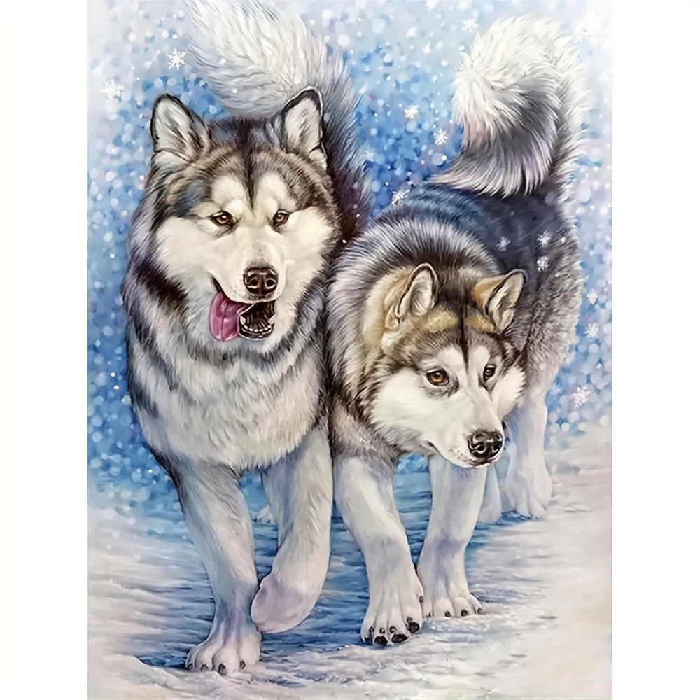 

30*40cm/11.8*15.7in Wolf Dly 5d Diamond Painting Full Diamond With Number Kits Home And Kitchen Fashior Mosaic Diamond Painting Canvas Wall Decoration Gift Crafts