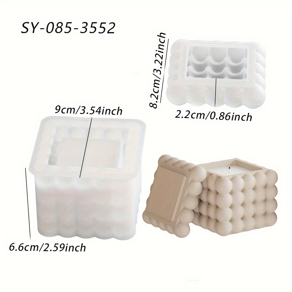 Image of Square Candle Cup Resin Mold, Square Plaster Candle Jar Mold, Concrete Flower Pot Silicone Mold With Lid, Candle Holder, Cement Clay Flower Pot Crafts, Jewelry Storage Box, Home Decoration