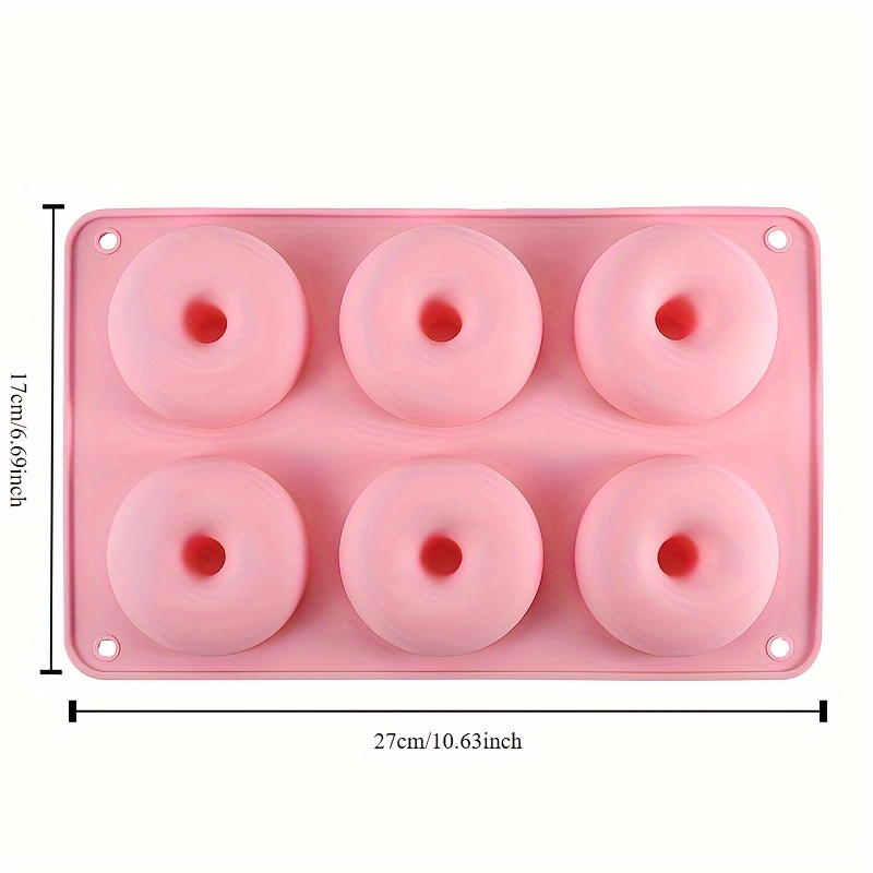 silicone donut baking pans 6   round donut mold food grade oven safe for new years treats details 3