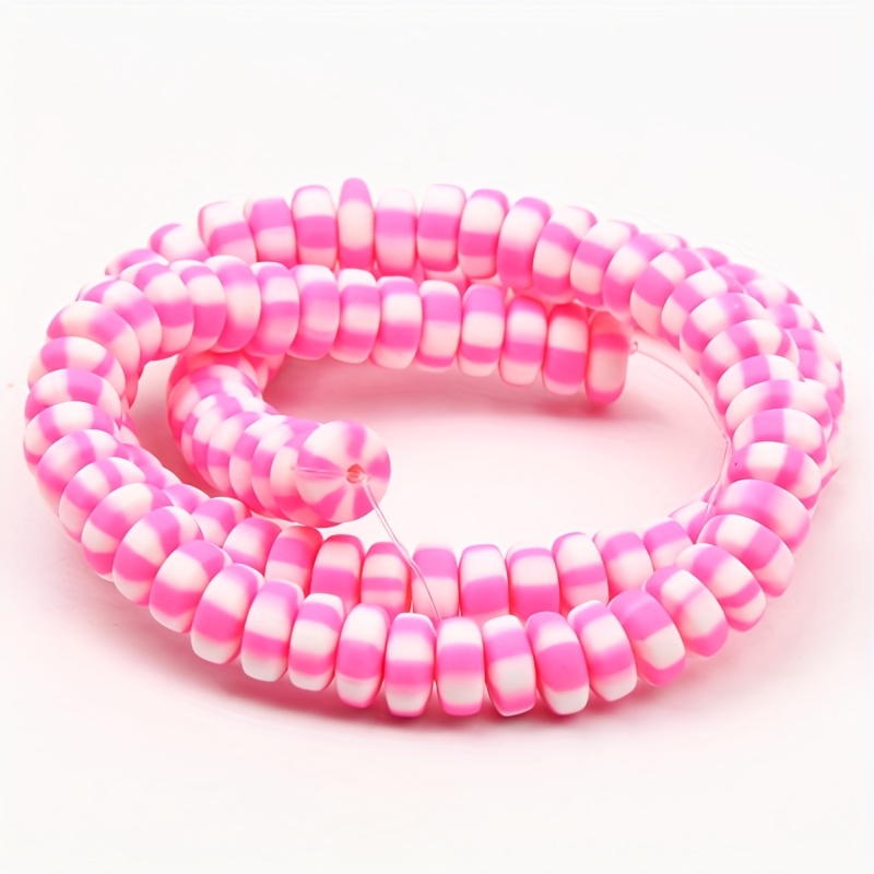 TEMU Random Color 7mm Flat Round Polymer Clay Beads, 108pcs, Multi-, Creative Diy Craft Supplies, Suitable For Bracelet, Necklace, Earring Jewelry