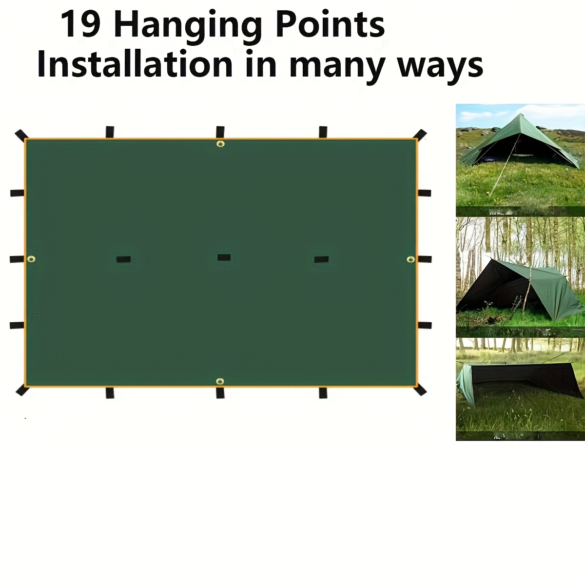 1pc of 19-Point Hanging Canvas UV Sunshade, Multifunctional Outdoor Hanging for Backpacking And Hiking