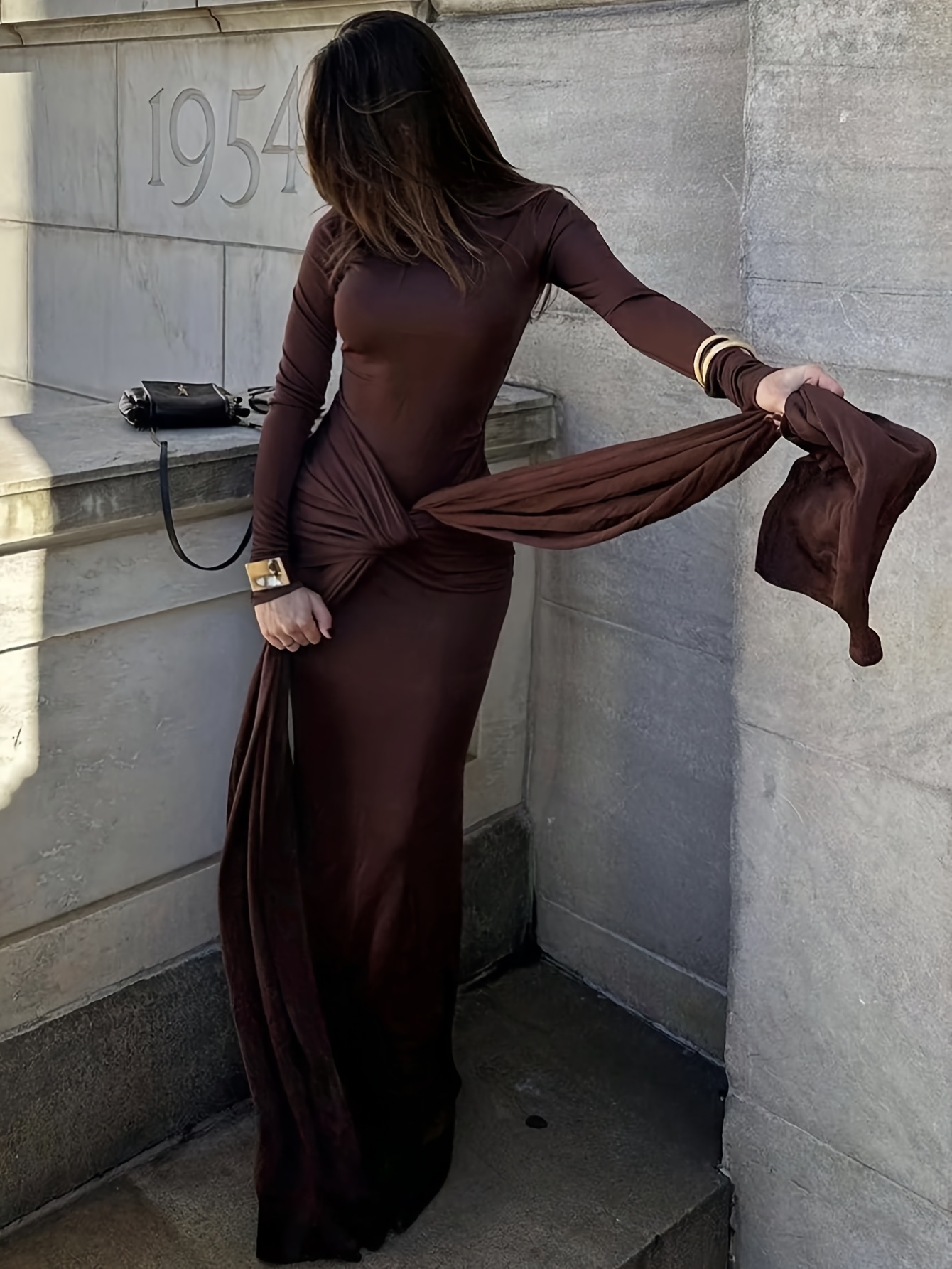 a brown dress in french French Connection Women's Structured Taffeta Polka-Dot Dress - Cafe Brown/ Porcelain Cream