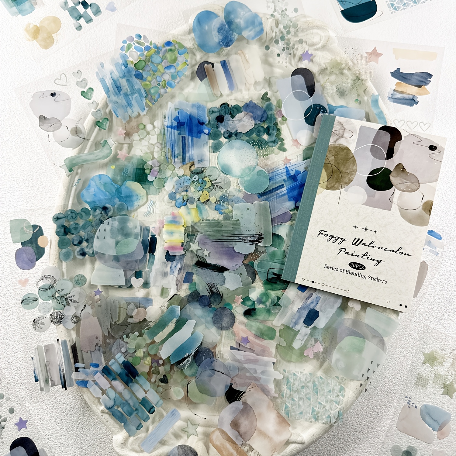 TEMU 1pc 20-sheet Vintage Geometric Floral Die-cut Sticker Book Scrapbooking Collage Decoration Photo Album Scrapbook Journal