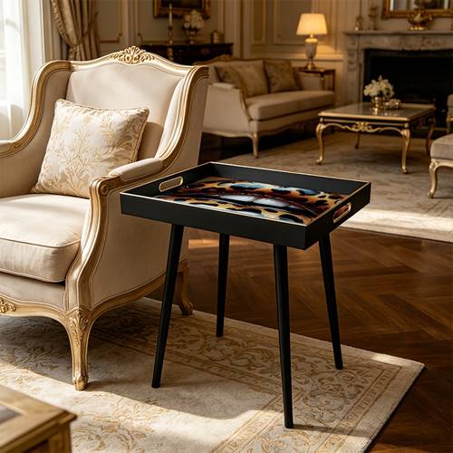 modern leopar desenli çok fonksiyonlu yan sehpa ve komidin rafı - üst kanepe masası, oturma odası, yatak odası, otel lobisi i̇çin uygun, montaj, noel ve yeni yıl i̇çin eve taşınma hediyesi, ahşap olmayan mobilya