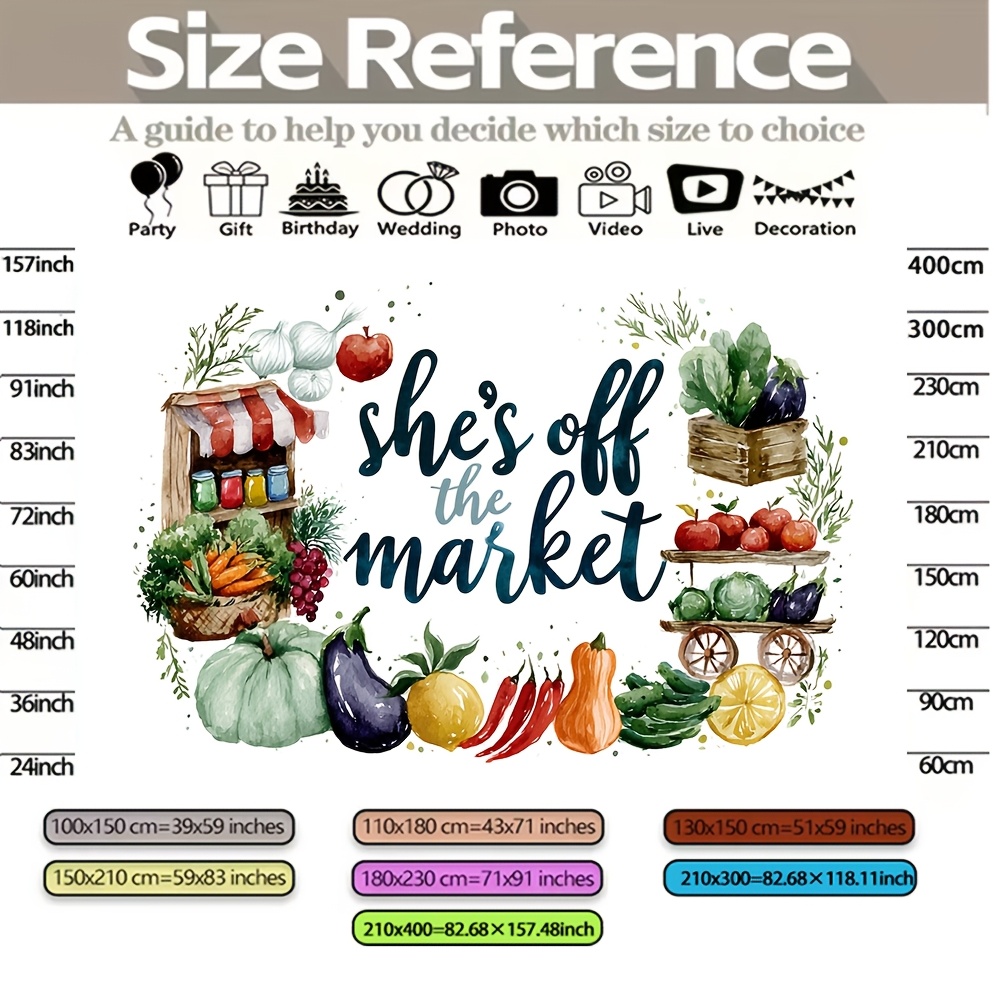 Photography Backdrop 2D Flat Printing Farmers Market Wedding Decor