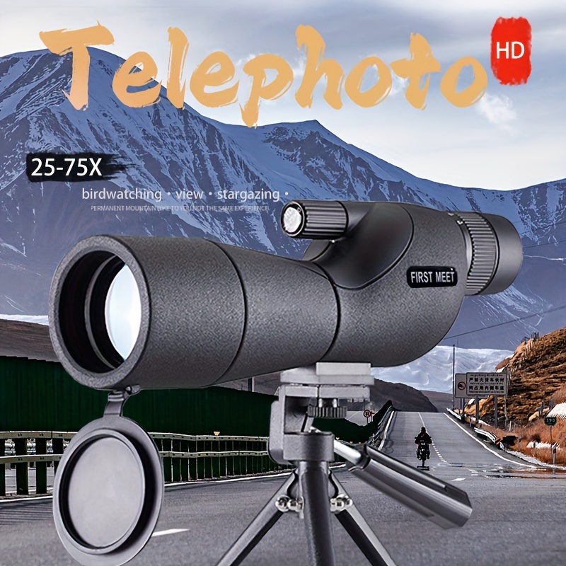 Telescopio monocular HD de 12 x 50 con adaptador para teléfono inteligente  y trípode mejorado, impermeable para observación de aves, caza, senderismo