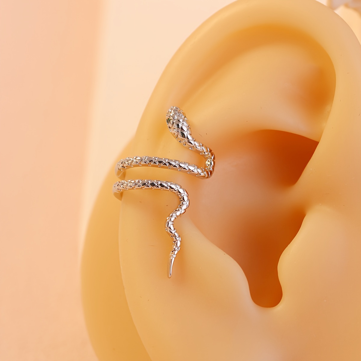 Snake Ear Cuff with Sparkling Cubic Zirconia