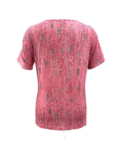 plus size womens floral print v neck button front t shirt casual short sleeve summer top with buttons machine washable breathable for spring fashion gradient design printed blouse seasonal clothing durable material trendy outfits