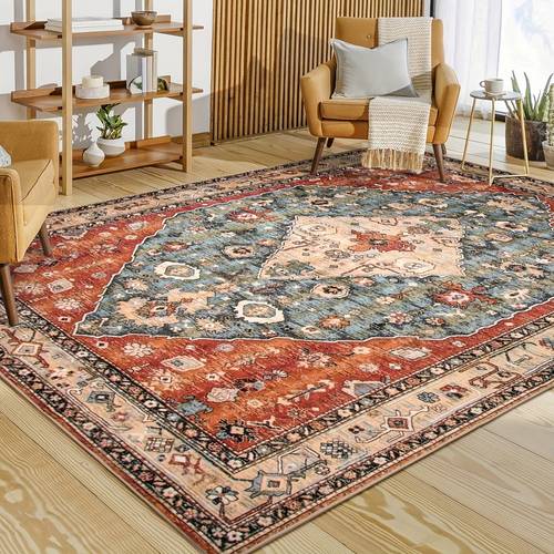 vintage boho tribal runner mat non slip machine washable cashmere mat with intricate floral patterns in vibrant colors for kitchen laundry living room bedroom and bathroom entryway decor vintage floral mat wool mat large area mat
