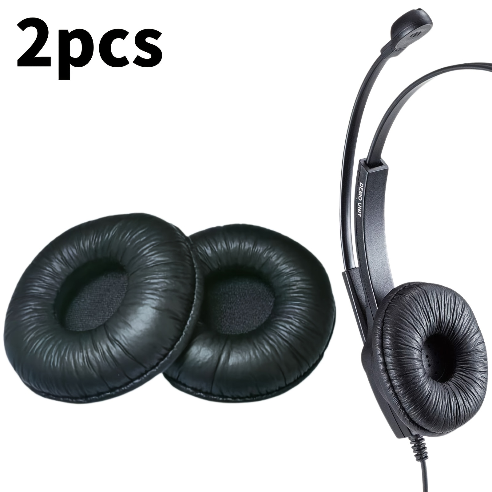 TEMU Juego de 2 almohadillas de repuesto, fundas de cojines para almohadillas de oreja, almohadillas para auriculares supraaurales, copas de oreja