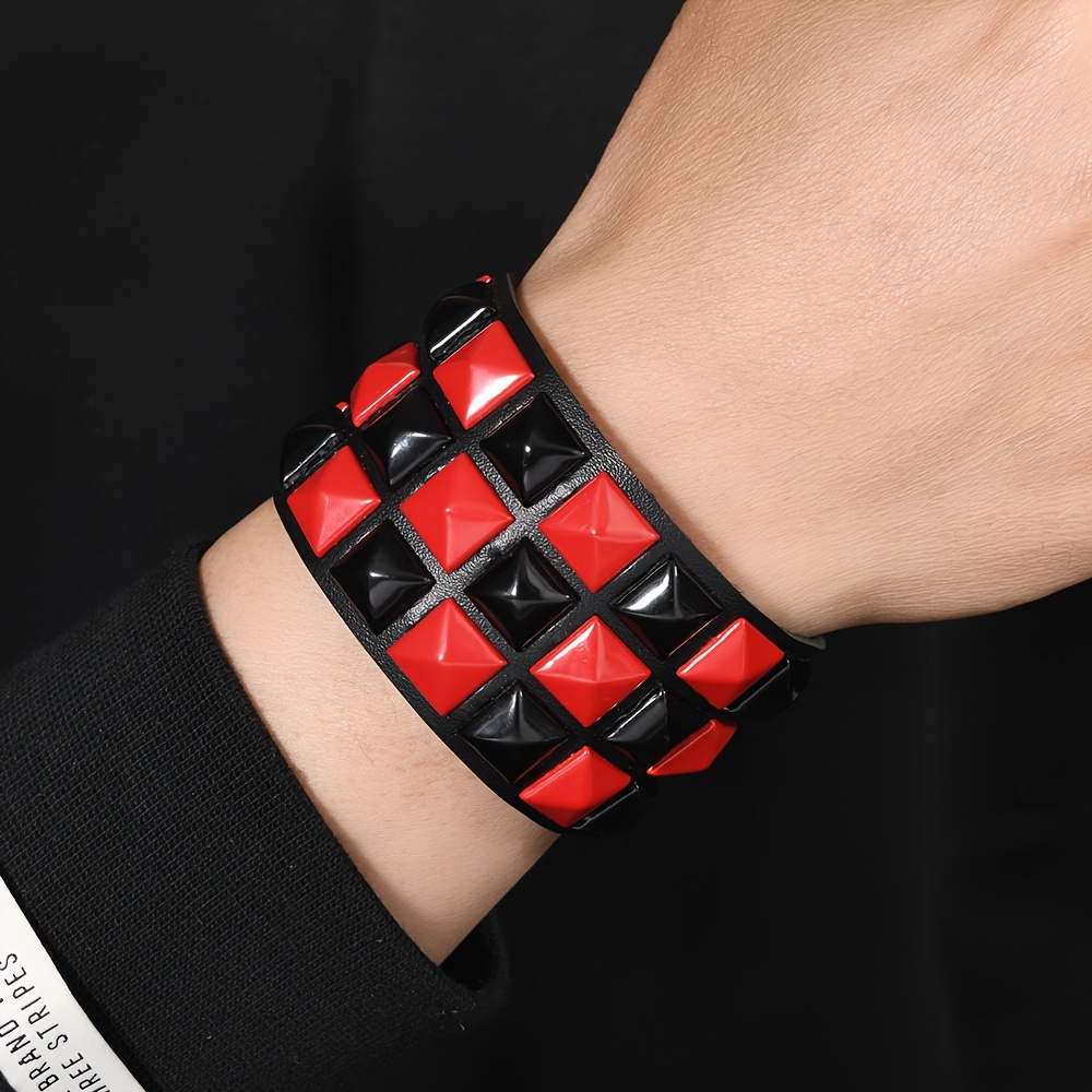 PU Fashion Bracelet with Multicolor Square Buckle, Unisex