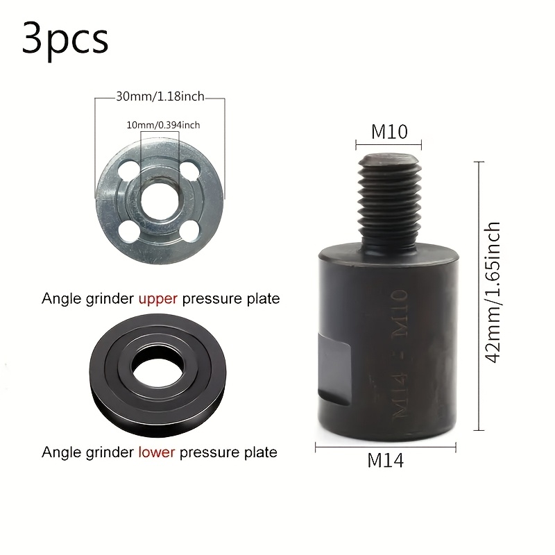Versatile Angle Grinder To Drill Adapter - Durable Chrome Vanadium Steel, M14 To M10 Round Shank Connector With 5/8" Extension For Power Tools, Grinder Power Tool