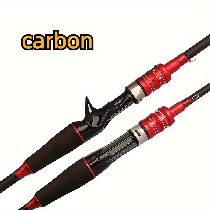 

1pc Carbon Casting Fishing Rod With 1.80m/2.1m Baitcasting Rod For Bass Pike, Outdoor Fishing Tackle