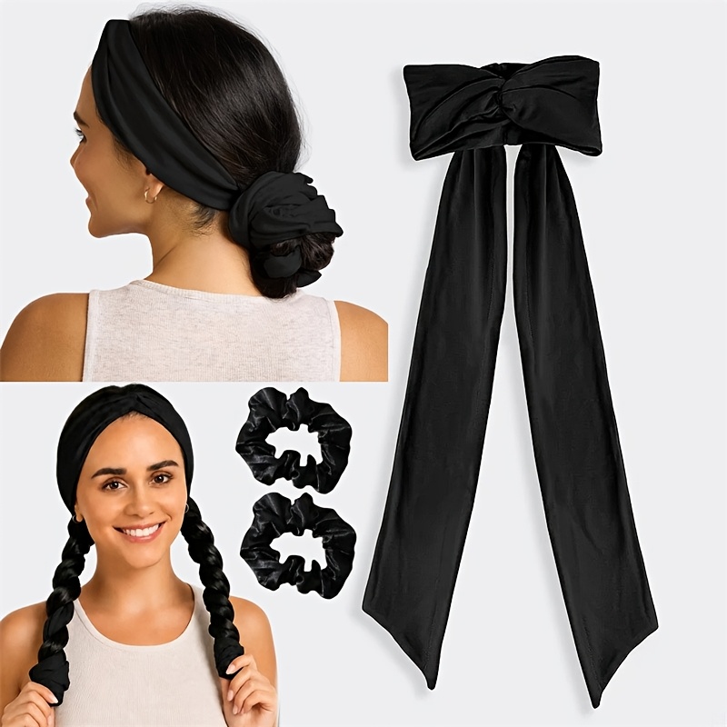 TEMU 3-teiliges Set 2-in-1 Tragbares Lockenstab-Stirnband ohne Hitze, Spezifikationen Lockenstab-Stirnband Wellenpermanente Locken und Yoga-Stirnband