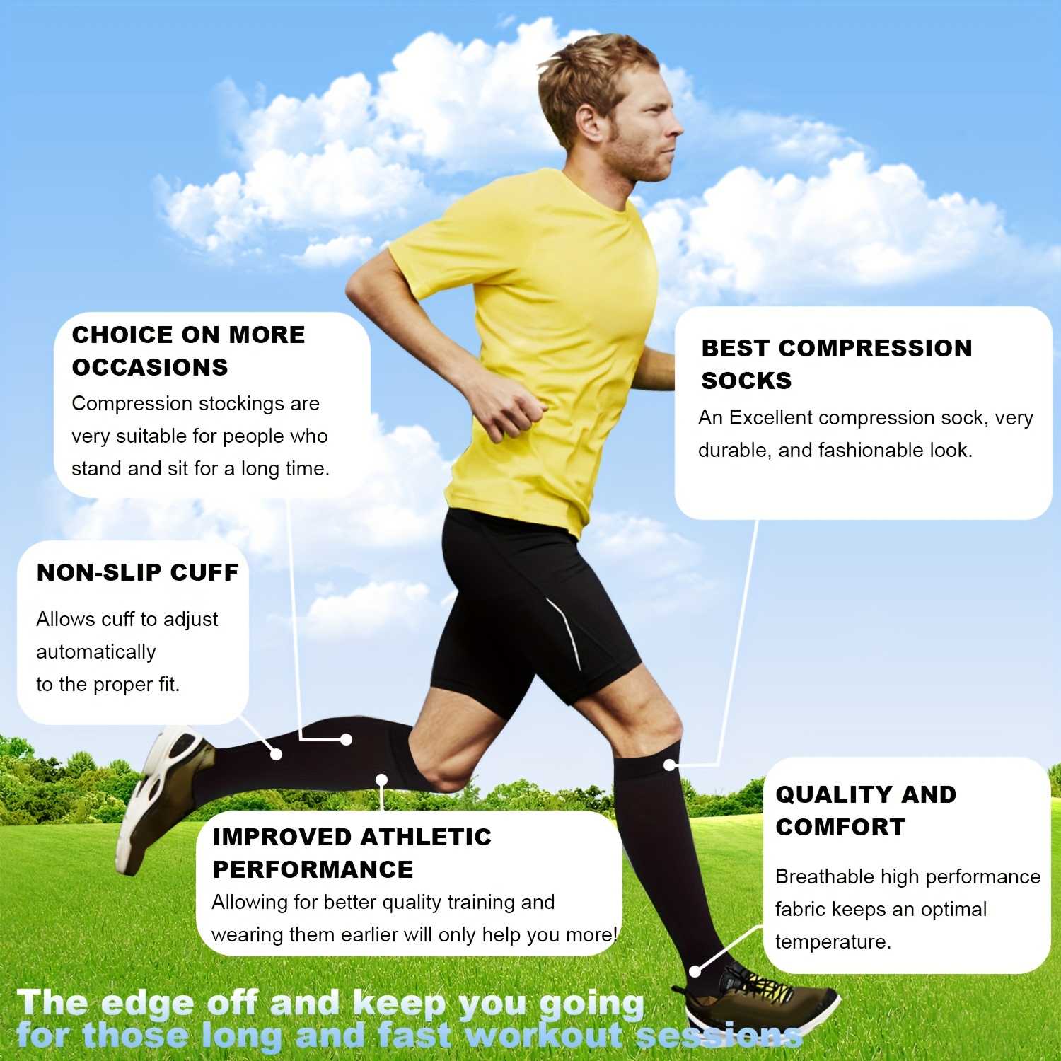 10 pairs unisex compression socks athletic Temu