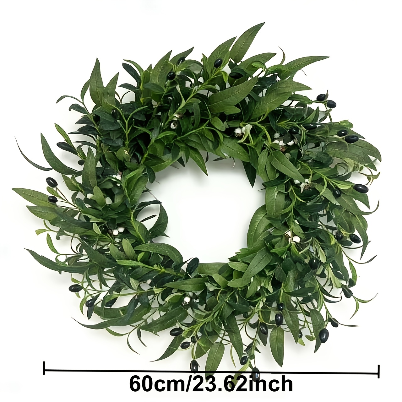 Image of 1pc Faux Ribbon With Berries, Rustic Greenery Trim, Suitable For American Wedding Parties, Outdoor Gardens, Front Door Decor