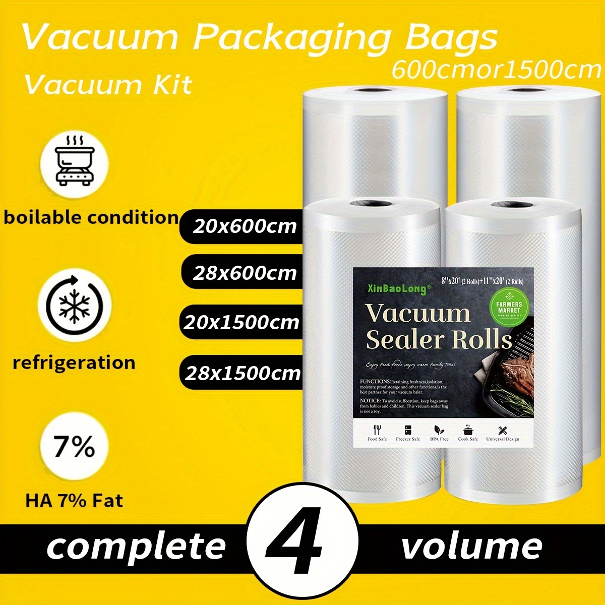 

2/4/6/8pcs Vacuum Sealed Food Bag For Kitchen Storage, Free Of Bisphenol A, Heavy-duty, Very Suitable For Vacuum Storage And Meal Preparation. Vacuum Sealed Food Storage Fresh-keeping Bag