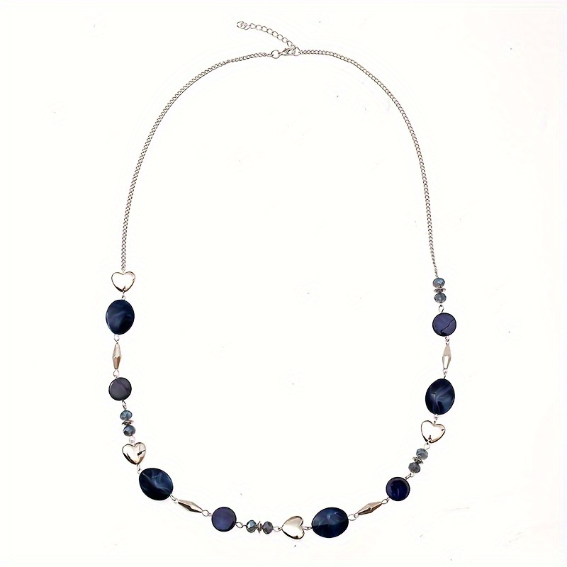 TEMU -shaped Beaded Long Necklace For Women - & , For Casual Attire And