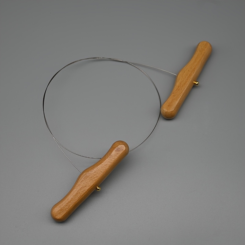 Image of New Professional Pottery Clay Cutting Tool With High-quality Wood Handle, Steel Wire Clay Wire Cutter, Clay Sculpting Cutting Rope, Sculpture Tool