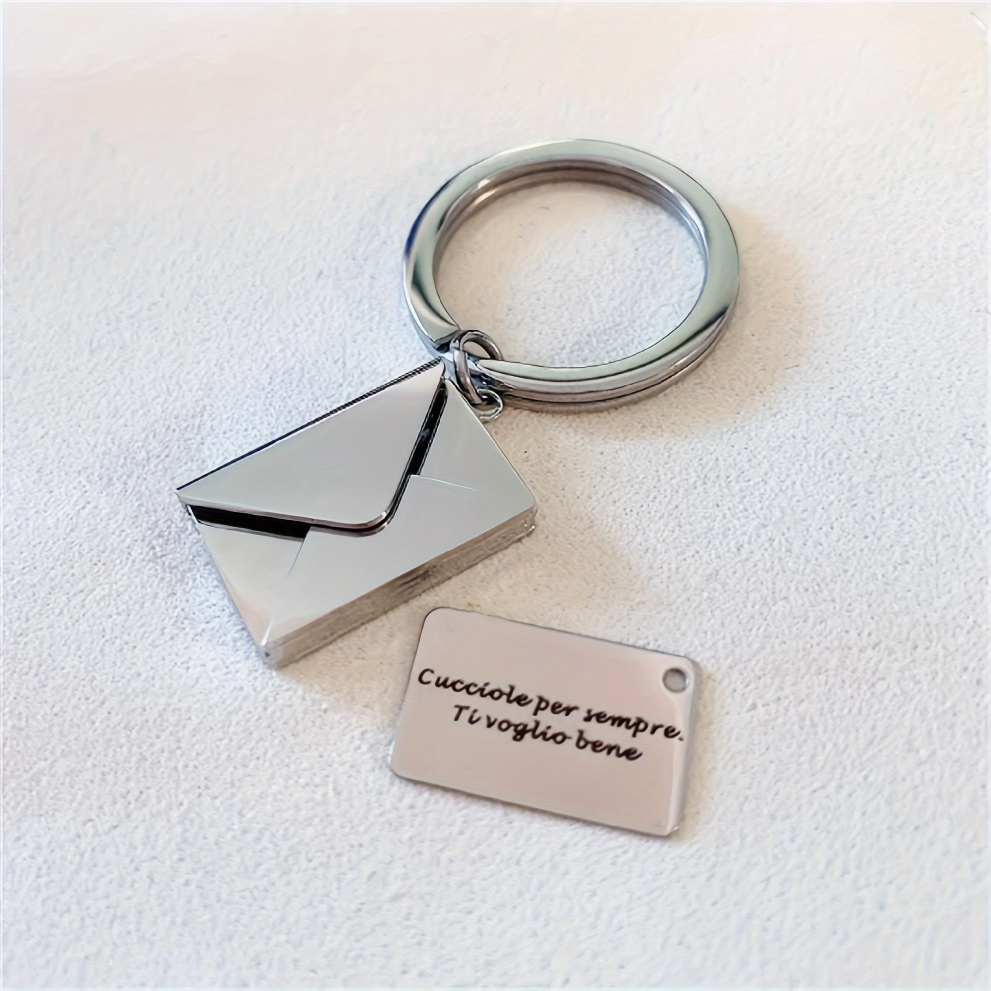 

Personalized Stainless Steel Envelope Keychain - Custom Engraved, Anniversaries & Couples Gifts