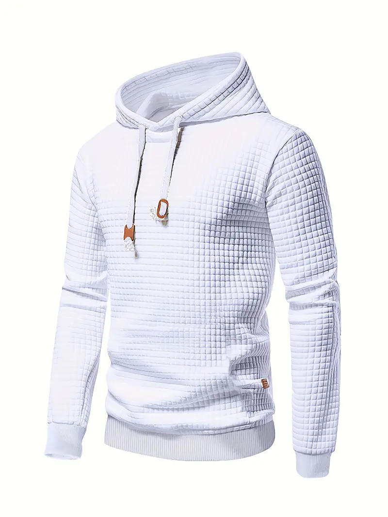 White Men'S Casual Long Sleeve Hoodie