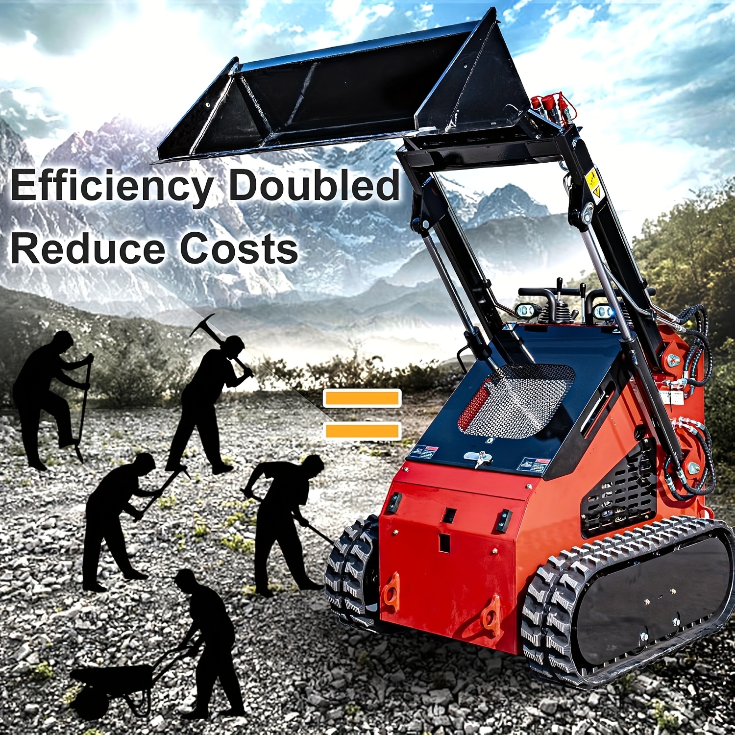 جرافة انزلاقية صغيرة 23 بمحرك بنزين نوع مسار عمودي متوازي متعدد الأغراض وتستخدم للحفر ودفع التربة ومناسبة للحدائق والبناء تفاصيل المنتج 3