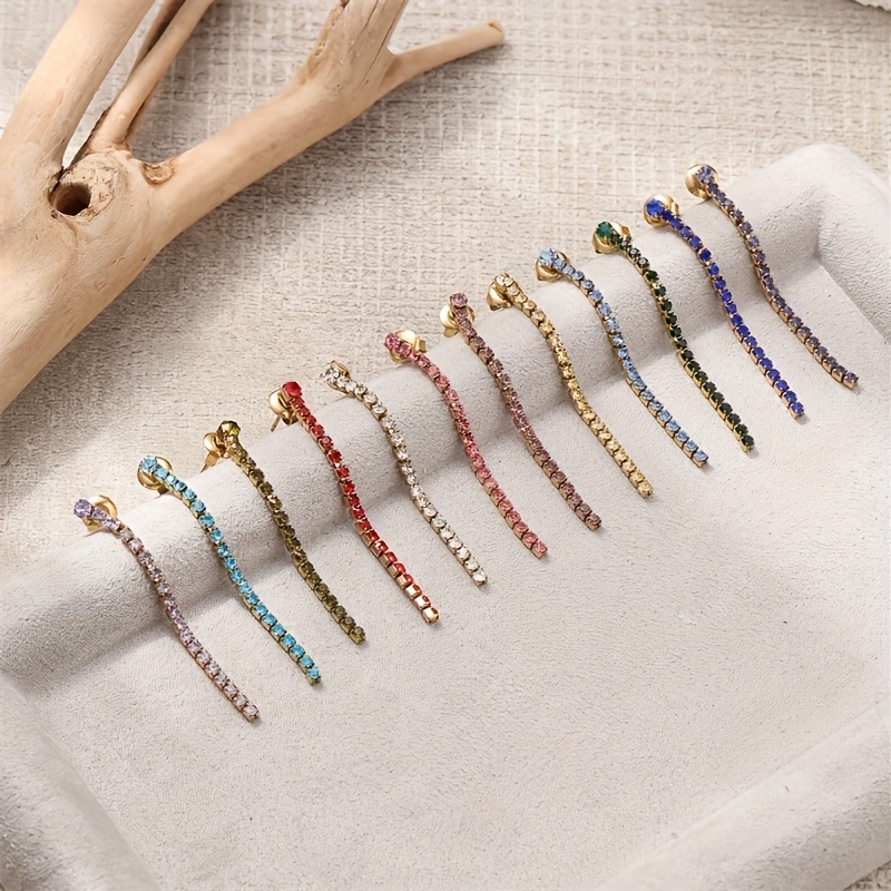Women's Gorgeous Stainless Steel Colored Round Zirconia Earrings