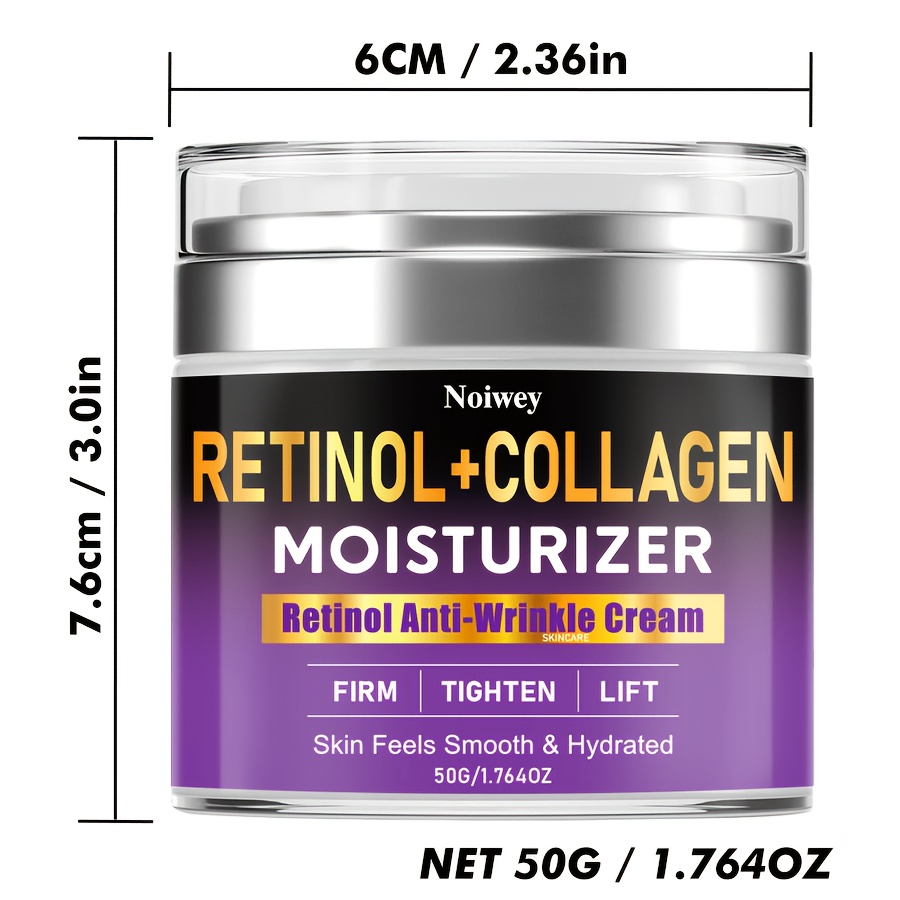 Image of 50g Retinol Collagen Moisturizing Cream, Instant Firming And Lifting Cream Contains Hyaluronic Acid , Suitable For Types, Skincare, Make Skin -looking And More