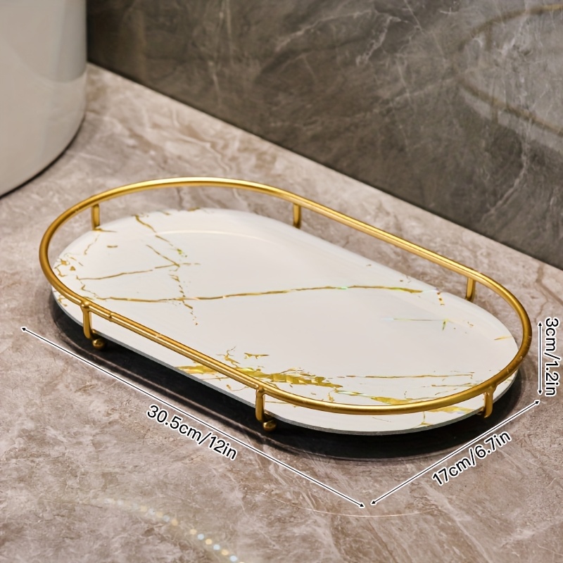 TEMU 1 High-value Bathroom Sink Tray, Single/double Layer Design,   Uv Plastic Base Countertop, Suitable For All Kinds Of Bottles And Cans,