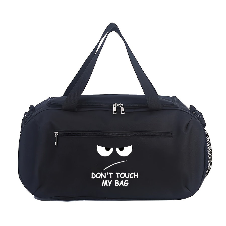TEMU Sac de Sport Imprimé Motif "Ne Pas " - Léger, Portable, Sac de Voyage avec Fermeture Éclair, Double Poignées, Doublure en Polyester, Idéal pour