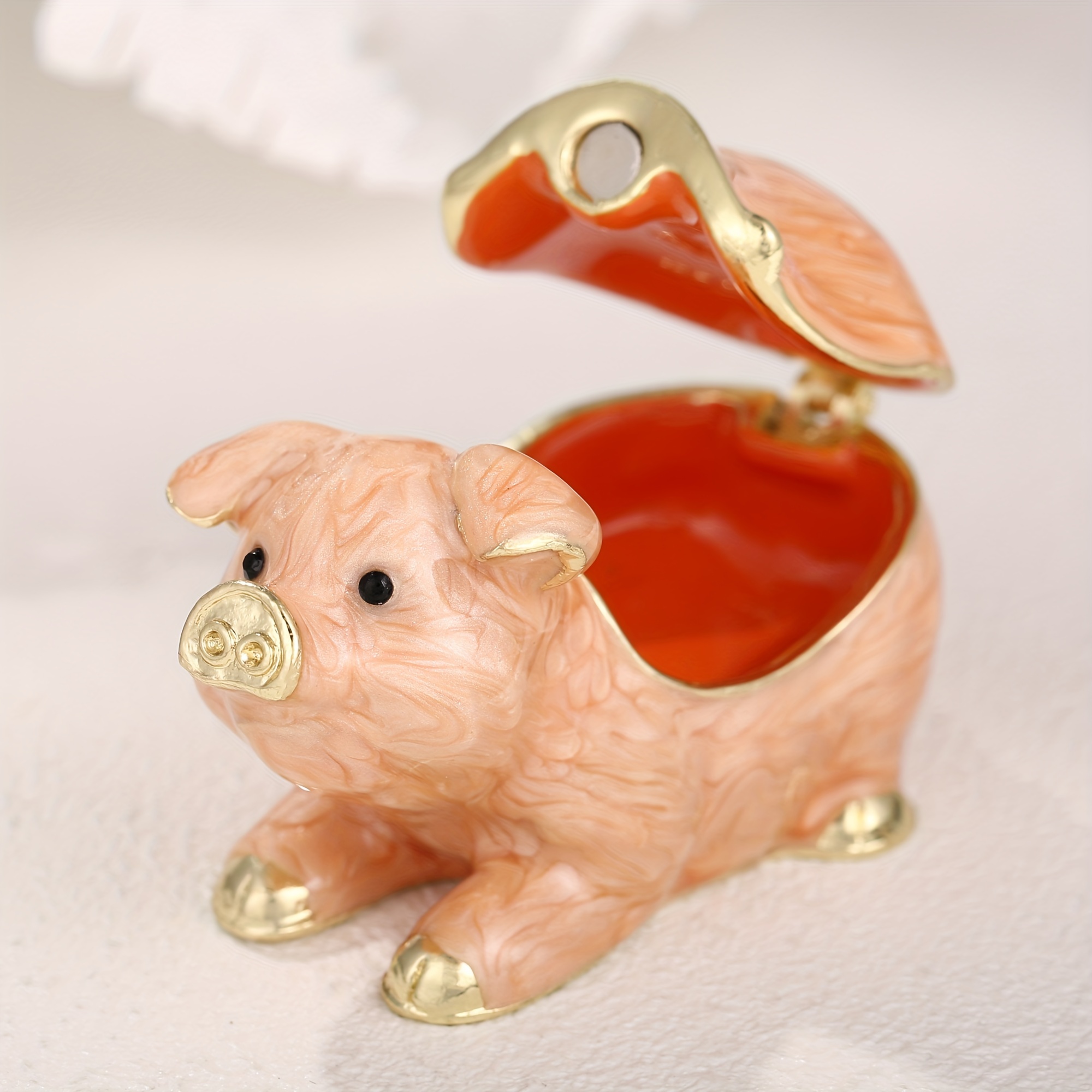 Hand Painted Enamel Mini Trinket Box - Animal & Cake Designs With Rhinestone Accents