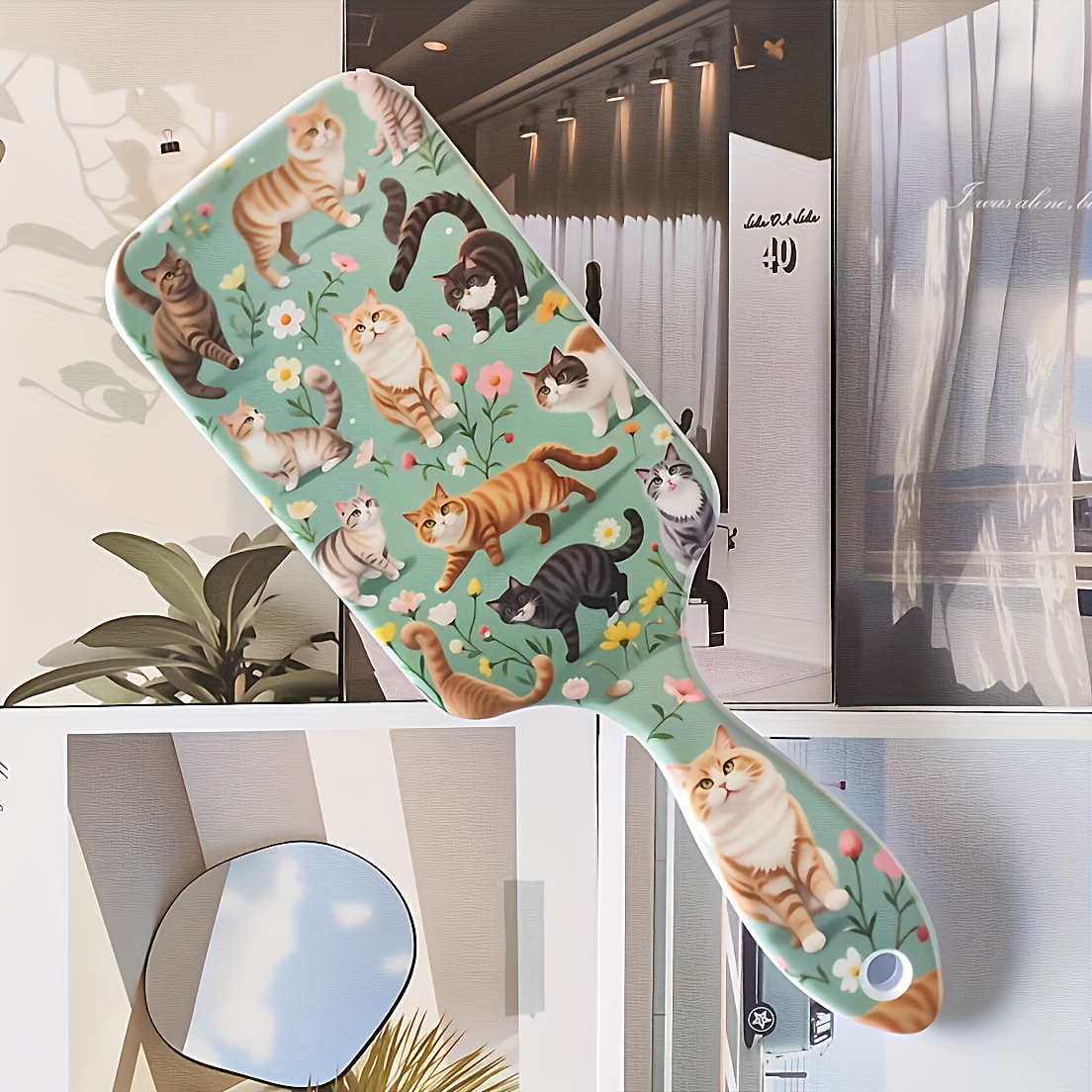 TEMU Cute Cats And Dogs Air Cushion Comb, Scalp Massage Cute Comb, Anti-static, Comfortable Grip Hair Brush, Durable Abs Handle Comb, Nylon Bristles,
