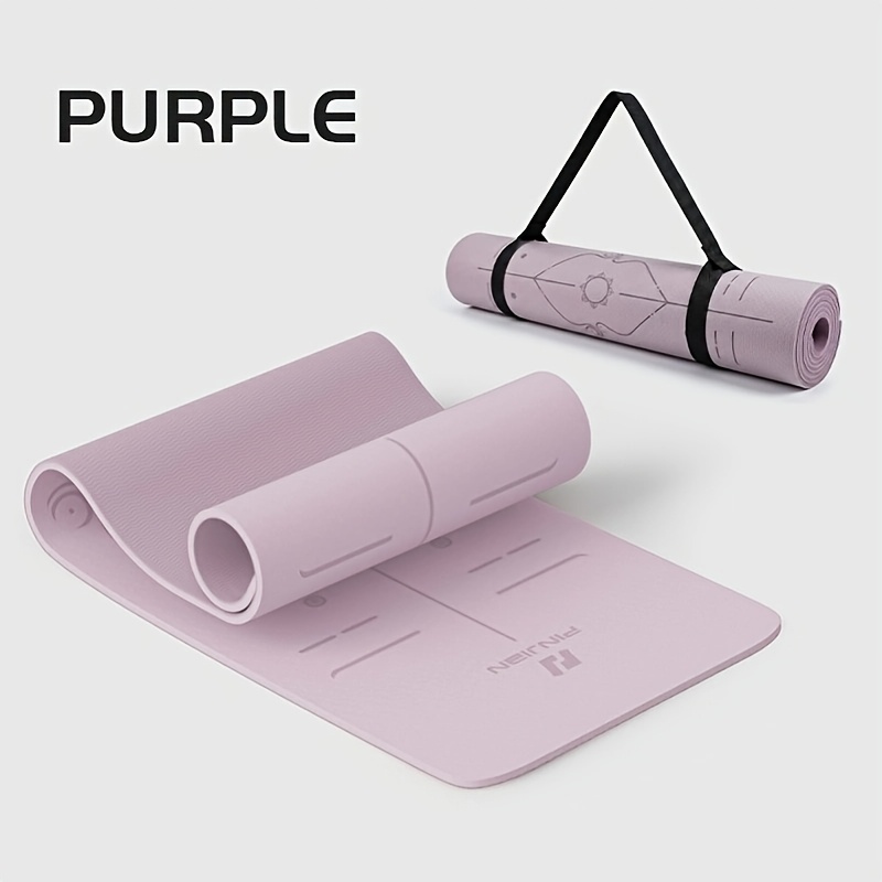 TEMU Ensemble 2 pièces (Tapis de Yoga et Sangle de Rangement) Ensemble de Transport de Tapis de Yoga , Épaisseur 0.8 Cm / 0.31 Pouces, Rangement