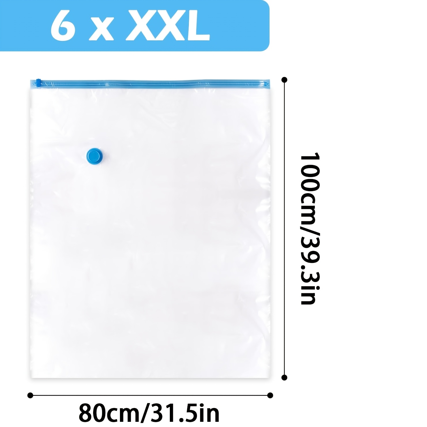 TEMU 6pcs Vacuum Compression Bags, Large Size Design, Upgraded Thick Material, - Clothing And Bedding Storage Bags, Travel Storage Bags, Luggage