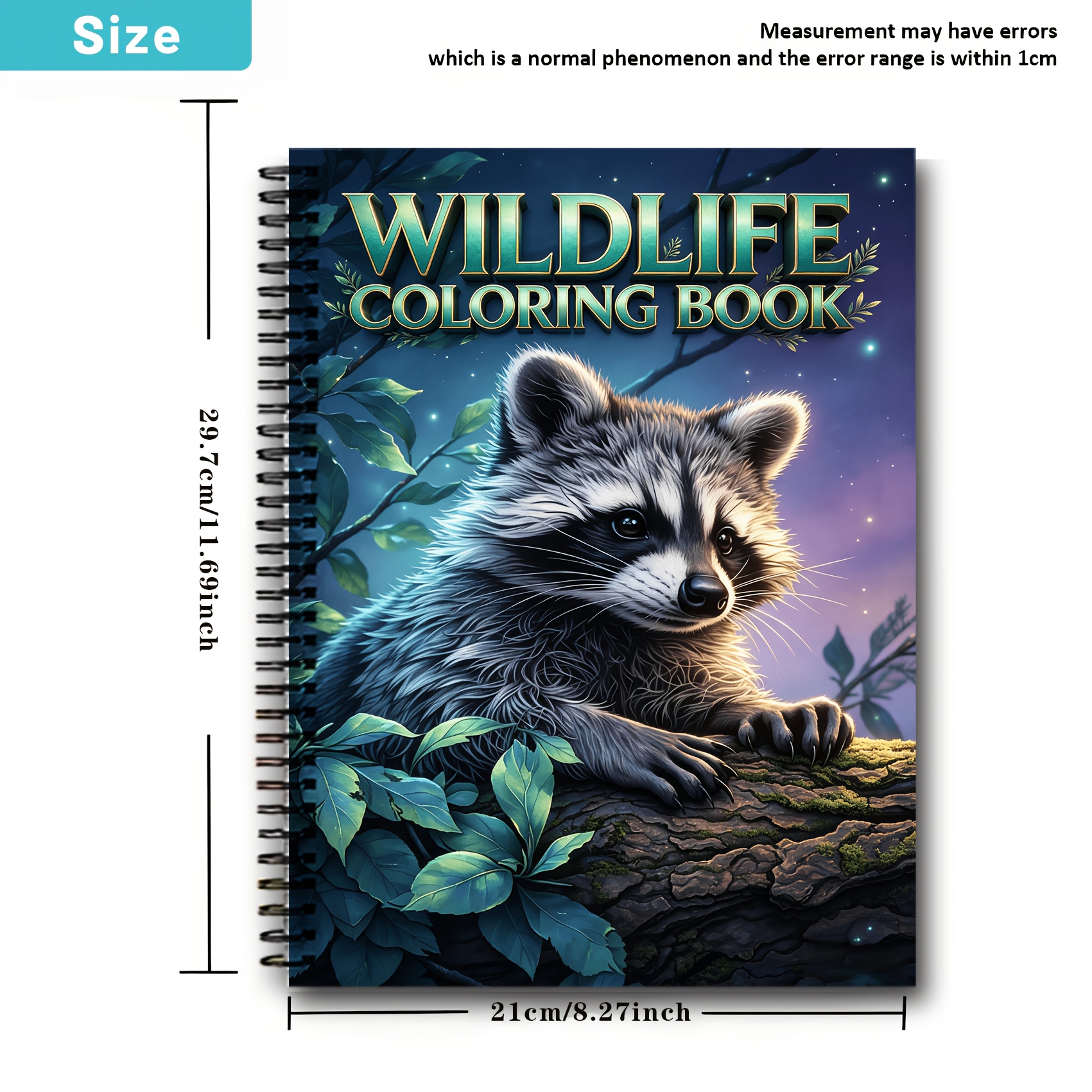 TEMU For Wild Animals Coloring Book - 20 Pages Thick Paper For Adults, Jungle And Rare Animals Hand-drawn, Nature For And Art Theme, Single-sided