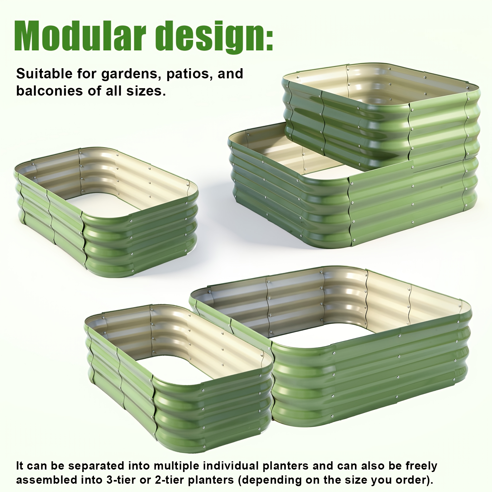Image of Oval Elevated Garden Bed, Green 2in 1, Perfect For Outdoor Settings, Designed For Deeprooted Plants, Great For Cultivating Vegetables, Flowers, And Herbs, Ground Planter Dimensions 91*91*55cm