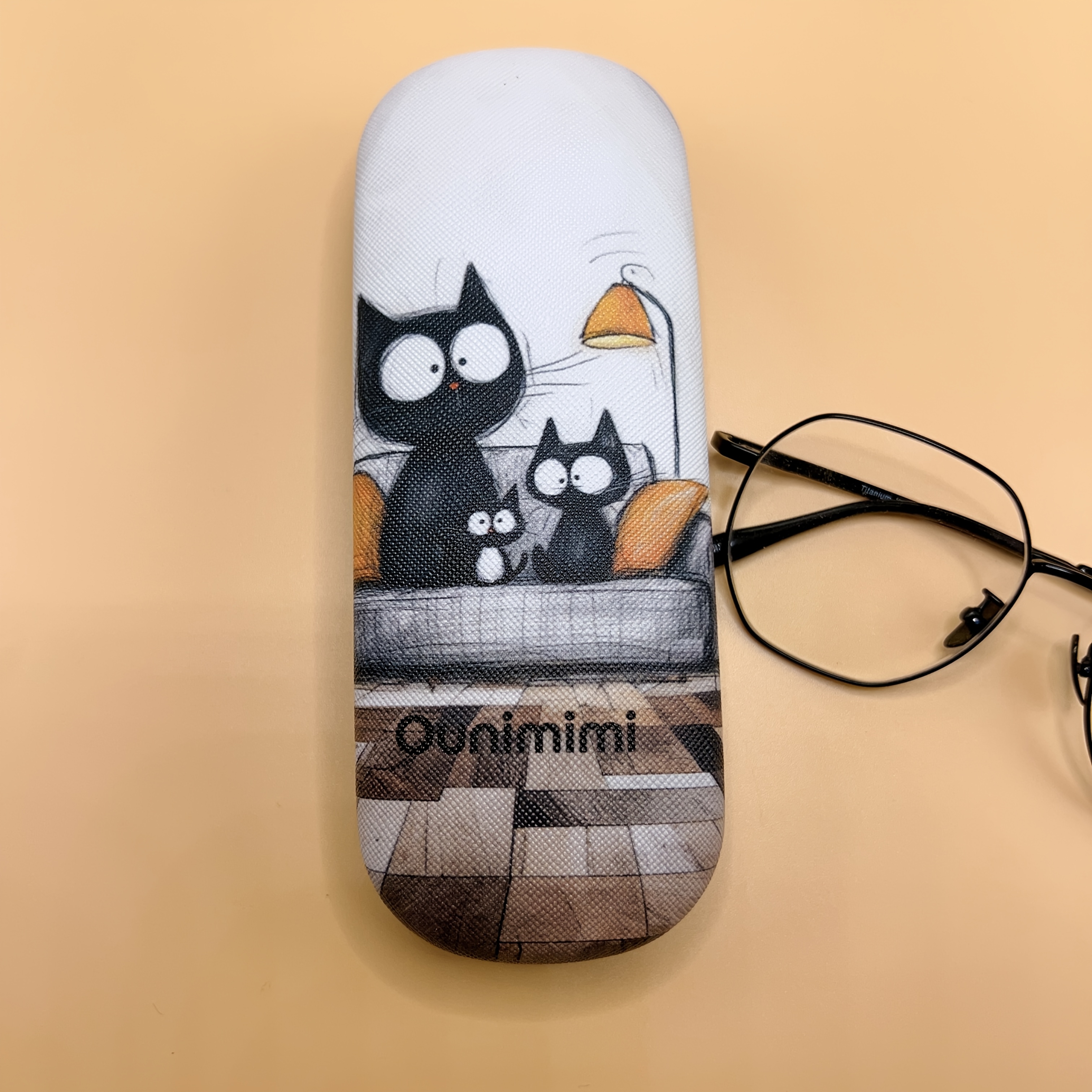 Cartoon Cat Pattern Glasses Case, High-end And High-value Glasses Case, Suitable For Men And Women