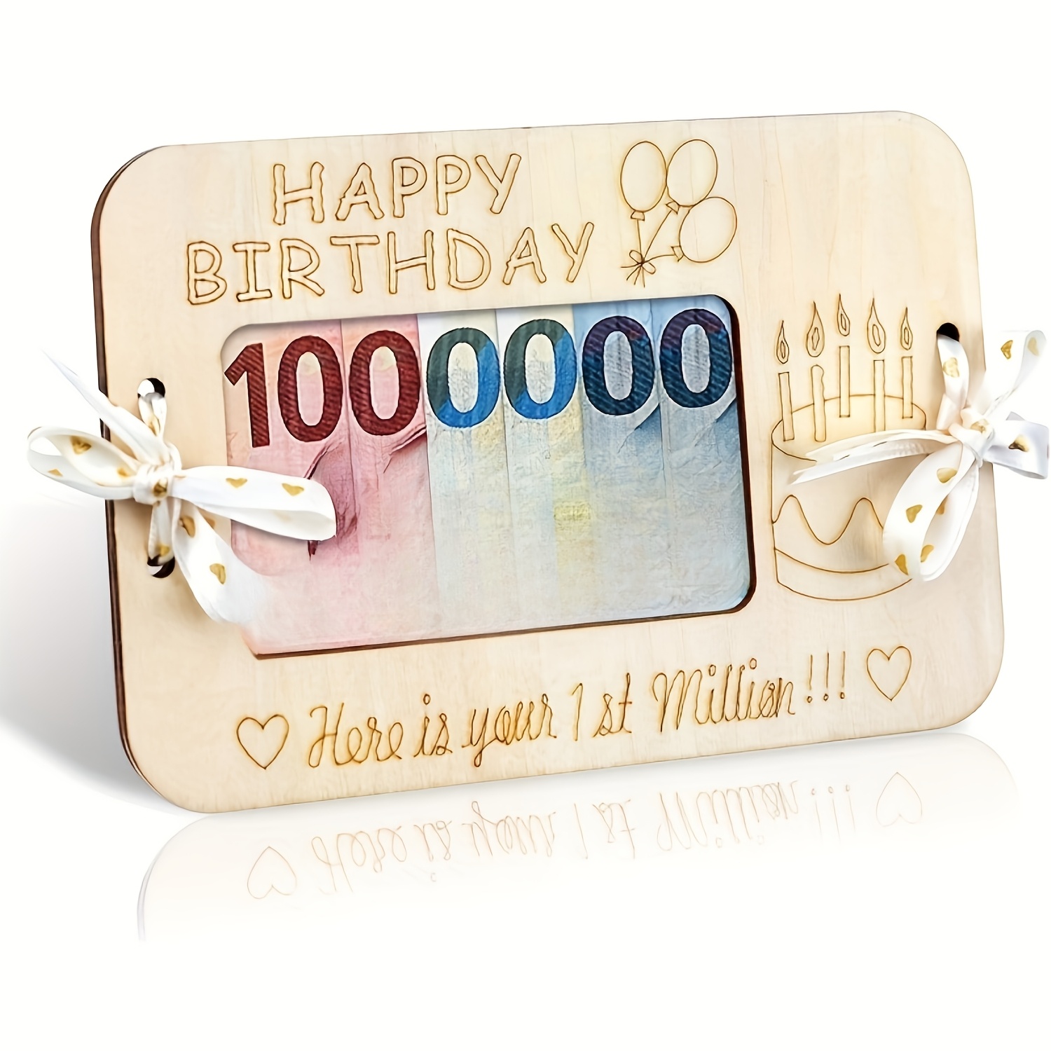 1pc Birthday Wooden Gift Ornament, Wooden Greeting Card Decoration, Very Suitable For Birthday Gifts, Unique Wooden Artwork For Special Occasions